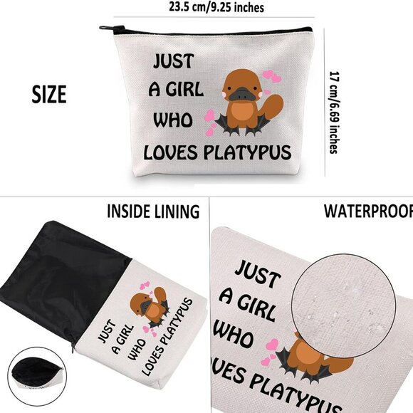 Platypus Lover Gift Who Loves Platypus Makeup Bag Platypus Owner Cosmetic Bag Pl - Picture 3 of 7